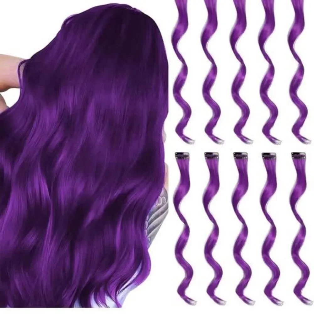 Purple clip in hair extensions new